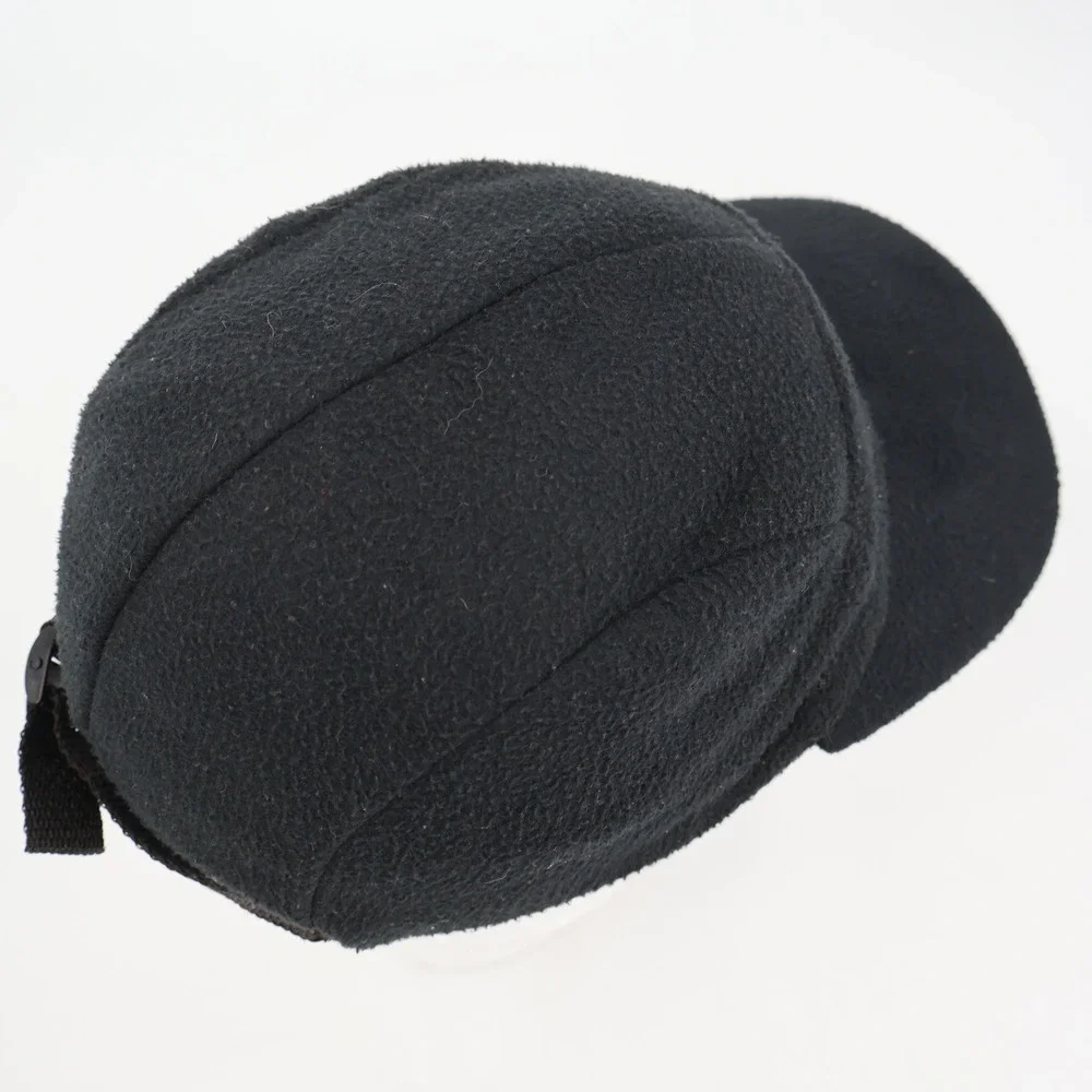Bula Fleece 5 Panel Cap Mens OSFM Black Purple Ear Flaps Made in USA Hat
